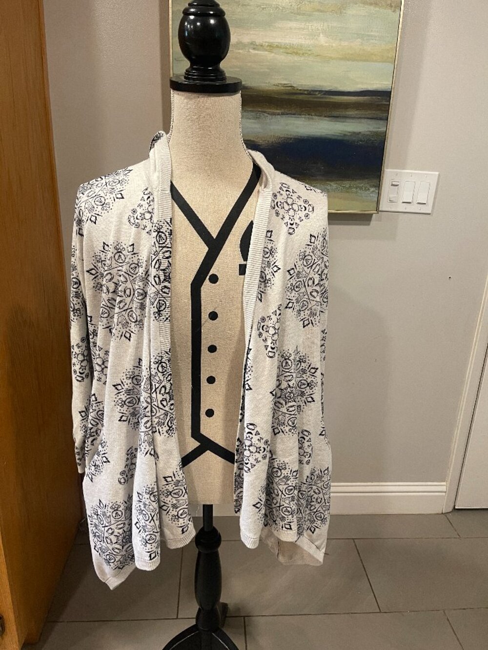 Harry Potter Open Cardigan White with black design _ 3x_ Movie Casual Cozy Book